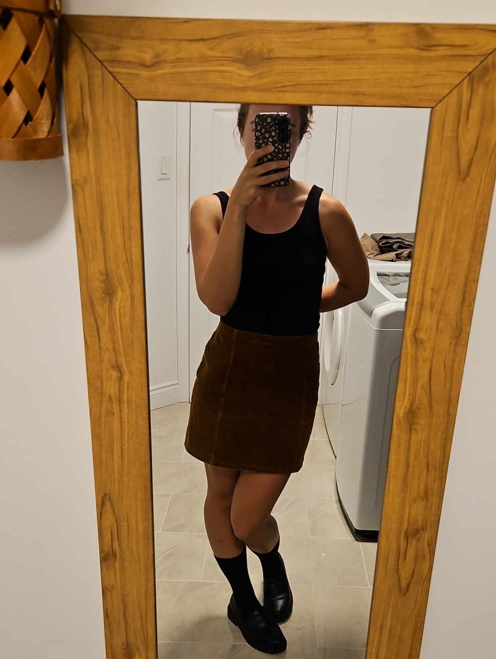 Brown Corduroy Mini Skirt